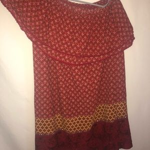 Red off-the shoulder dress